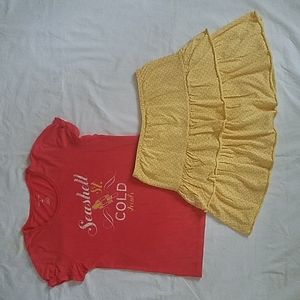 Lands' End Girls Tee and Skort Set